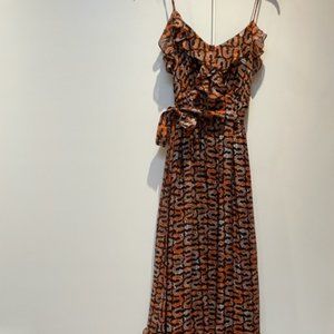 Milly Fish Chiffon/Silk Maxi Dress Size 4
